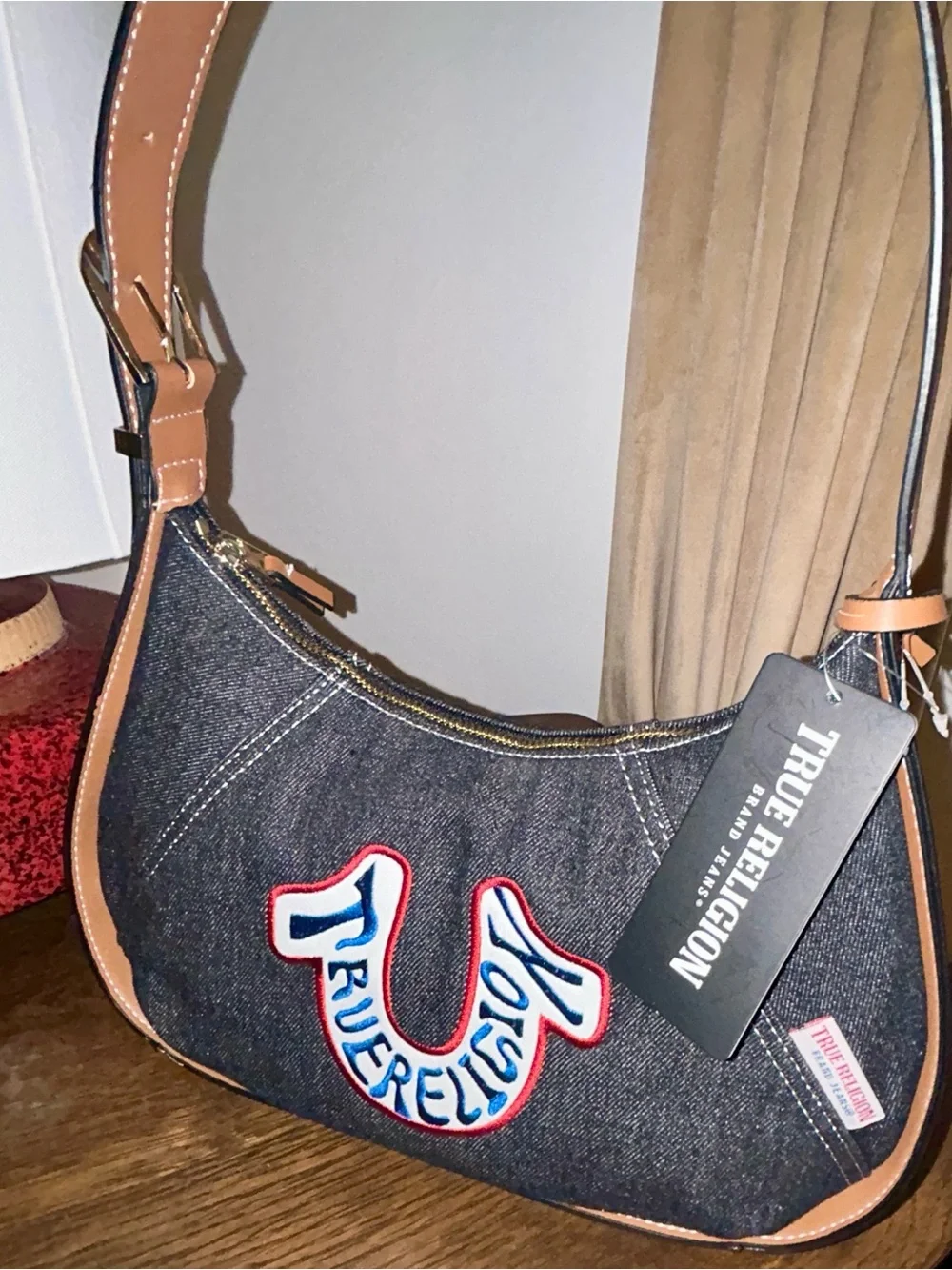 True Religion Retro Denim Hobo Bag. New With Tags